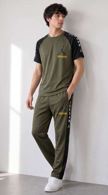 Men's Olive Green Activewear Set