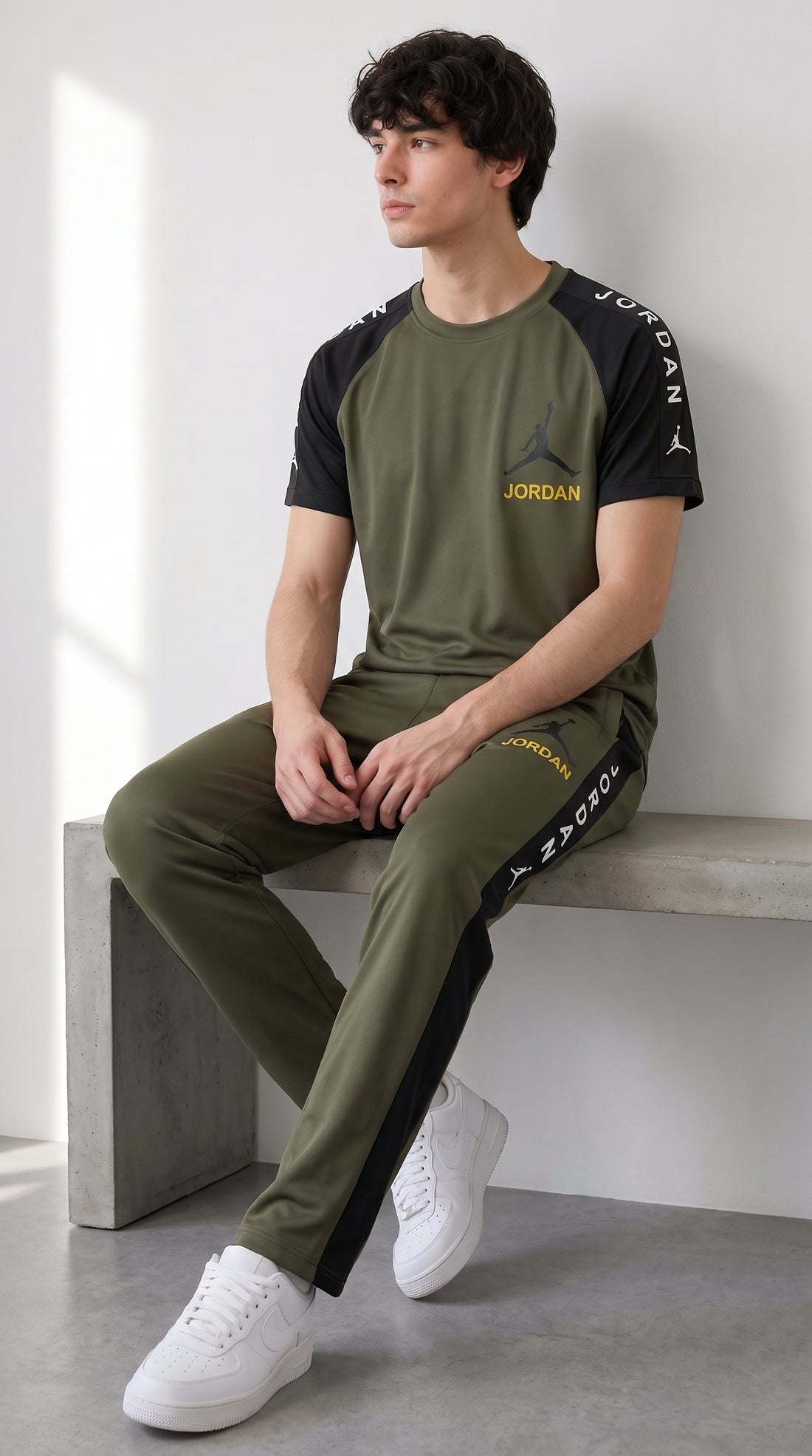 Men's Olive Green Activewear Set