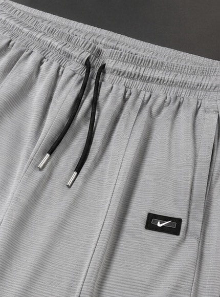 Men's Premium Light Grey Textured Trousers – Slim Fit Casual Track Pants
