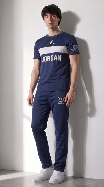 Men's Premium Navy Blue Sports Tracksuit Set