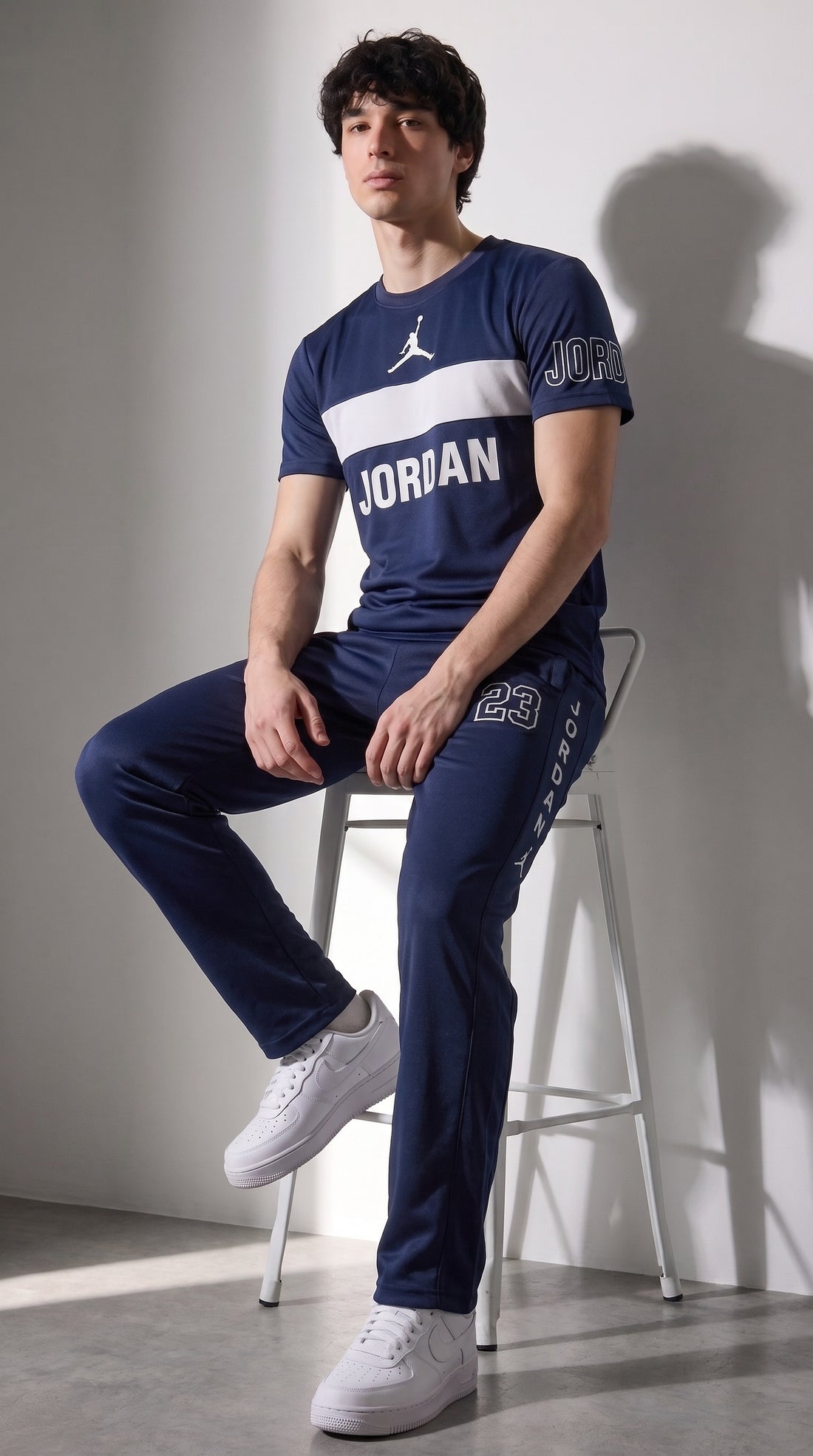 Men's Premium Navy Blue Sports Tracksuit Set