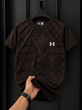 Men's Dark Chocolate Brown Luxury Pattern T-Shirt – Premium Casual Wear