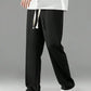 Men's Premium Black Relaxed Fit Drawstring Trousers