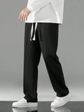 Men's Premium Black Relaxed Fit Drawstring Trousers