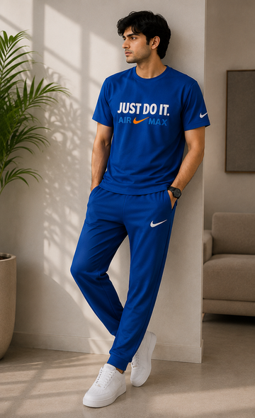 Men's Royal Blue Activewear Set – Performance T-Shirt & Track Pants