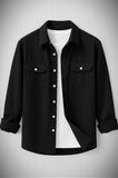 Men's Premium Black Casual Cotton Overshirt