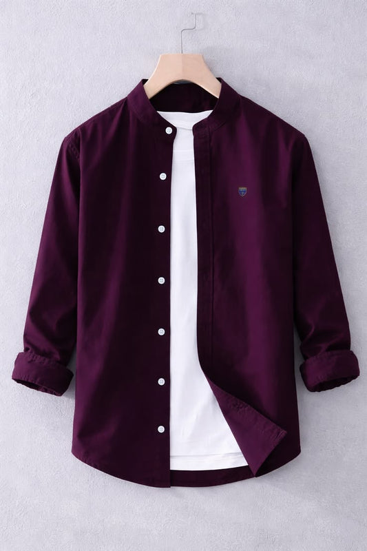 Men's Premium Maroon Casual Cotton Overshirt